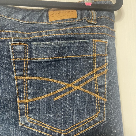 Aeropostale Bayla Skinny / Dark Distressed Stretch Denim Blue Jeans / - Picture 5 of 6